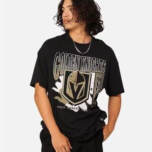 Mens Mitchell & Ness Las Vegas Golden Knights Brush Off Graphic Tee Black Size L